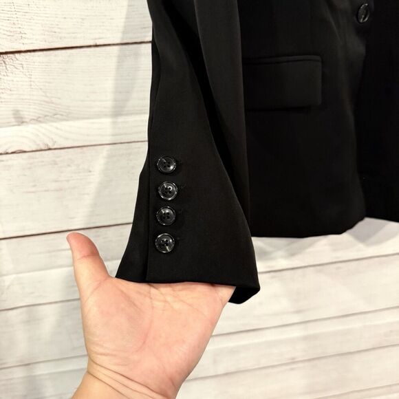 Endless Rose Open Front Black Tailored Single Button Blazer Size Medium - Picture 2 of 11